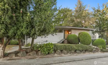 Appealing mid-century home on a corner lot.