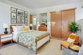 Virtually staged guest bedroom