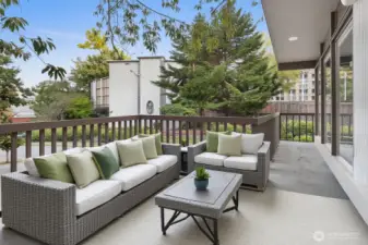 Virtually staged front deck