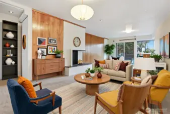 Virtually staged family/bonus room on lower level