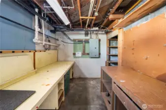 Shop space in basement.