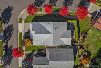 Gorgeous corner lot with mature plantings. The HOA maintains the front and side yards.