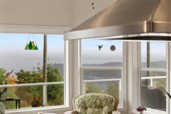 Even on a cloudy day, the views are spectacular.  As seen from the stovetop.