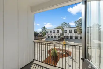 Covered deck space off the kitchen.