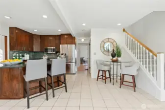 Bright and modern updated ceiling lighting. Main floor bedroom and bathroom are just down the hall.