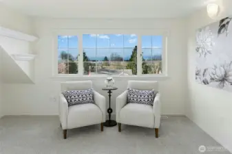 Stunning western views from the upper level of this home.