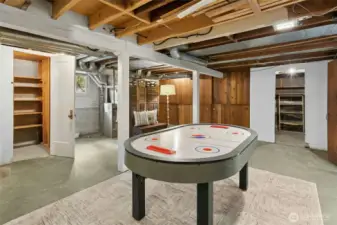 So much storage space here in closets and wood-paneled built-in cabinetry. Garage connects to this area too.