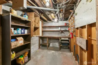 Don't miss the well-loved workshop in the back corner of the basement.