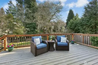 The rear deck is such an easy place to unwind.
