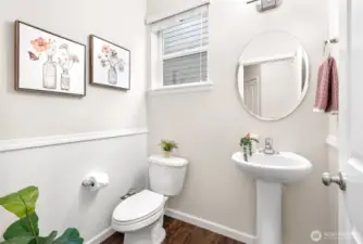 Convenient powder bath on main floor