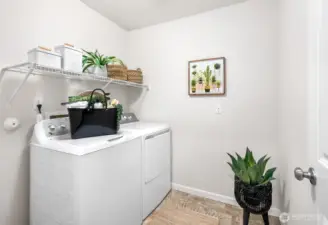 Convenient second floor laundry room