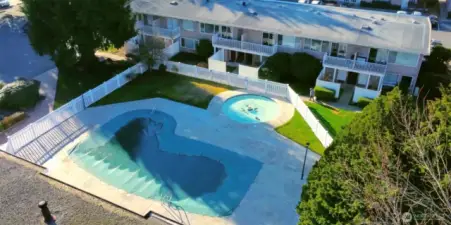 Swimming pool and clubhouse for the enjoyment of residents only.