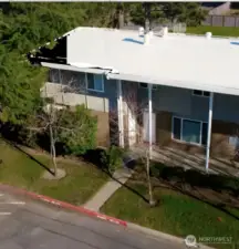 Newly replaced roof in Summer 2023.