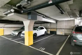 Dedicated covered parking in 3rd floor garage