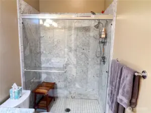 Spacious shower.