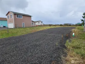 Long, gravel RV pad is ready for the summer fun!