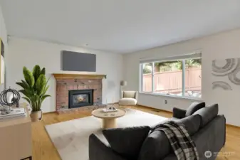 Family room Virtually staged
