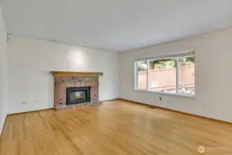 Family room with gas fireplace