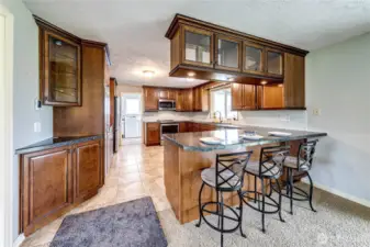 Rich cabinetry with lots of cupboard space!