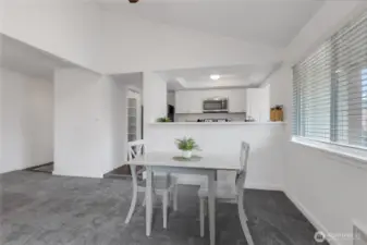 Looking into the kitchen from the Dining Space.
