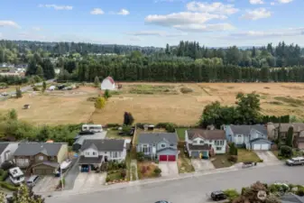Aerial view from the front