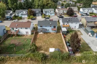 Aerial view from the back