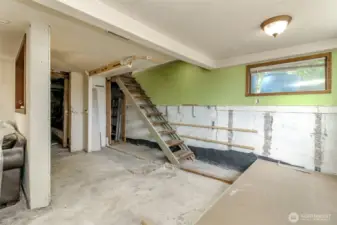 Unfinished daylight basement with potential -