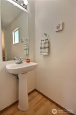 Half bath on main level for guests.