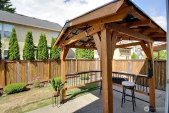 Pergola and bar stools stay!