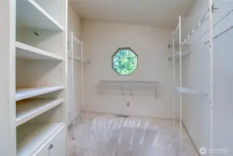 Ample storage in the walk-in closet