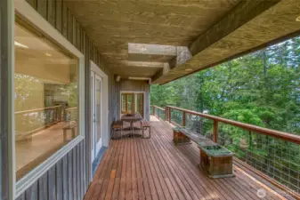 Full length decks, partially covered, for outdoor activities