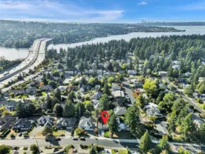 Aerial Mercer Island/ I-90 View.