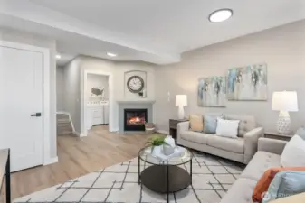 Family room with cozy gas fireplace