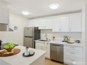 Bright & cheerful updated kitchen.