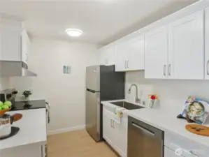 Renovated kitchen with new cabinetry!
