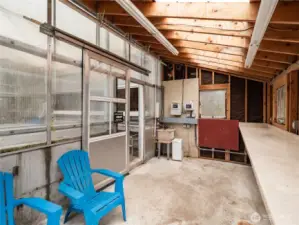 Office and storage area of greenhouse