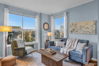 View over the neighborhood from living room.