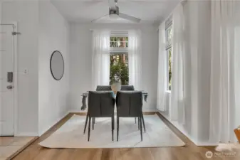 Dining space is just off the kitchen and living room.