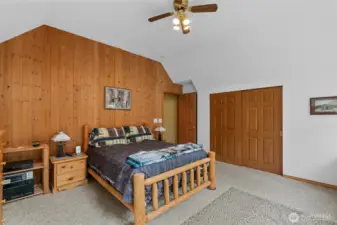 Upper Level Primary Bedroom, Vaulted Ceilings