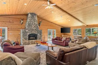 Gather together and relax in front of the fire for favorite sporting event or movie viewing