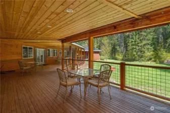 Deck access completely across the rear of the home