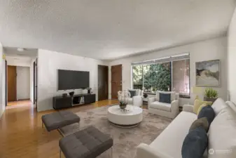 Virtually staged living room