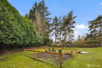 Fully fenced double lot, over 1/2 acre