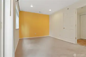 Lower level bedroom is spacious.