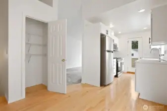 Pantry off the dining room and kitchen.