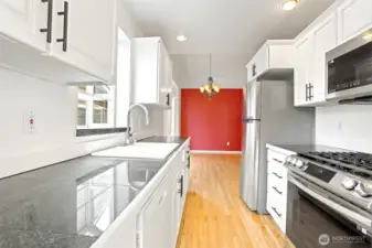 Looking back toward the dining room from the kitchen.