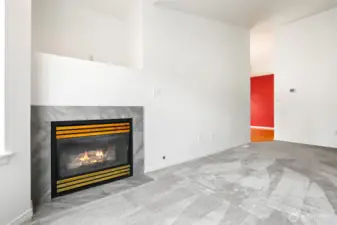 Gas fireplace in the living room.