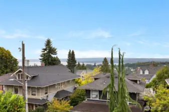 Pretty views of Lake WA , 520 bridge and mountains from primary bedroom