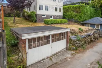 Detached 2 car garage on alley