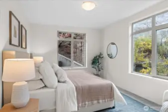 Primary bedroom has ensuite bath . . .